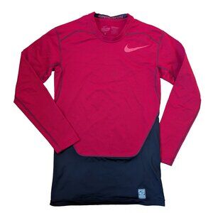 Nike Pro Combat Mens Dri Fit Hyperlit Warm Compression Long Sleeve Shirt Size L